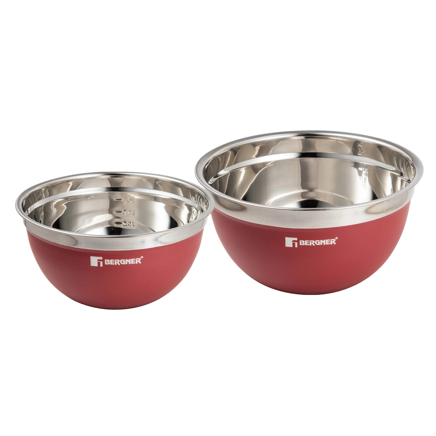Set 2 Boles Mezclador 20Cm + 24Cm Acero Inox Maroon - Bergner